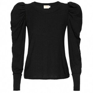 Elegant Black Puff Sleeve Top
